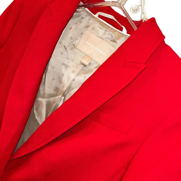 Banana Republic ASNEW Red Holiday Christmas classic career 2 button blaz… - Picture 2 of 3